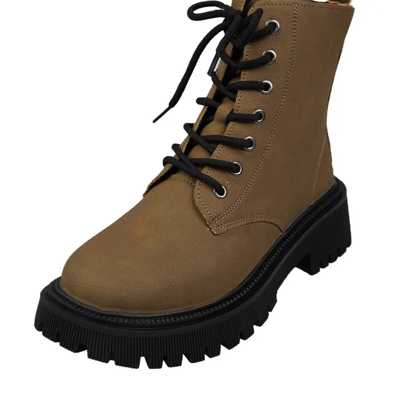 Ladies Shoes 2023 Brand Cross-tied Women's Boots Hot Sale Color Matching Daily Boots Women High Quality Round Toe Mid-Calf