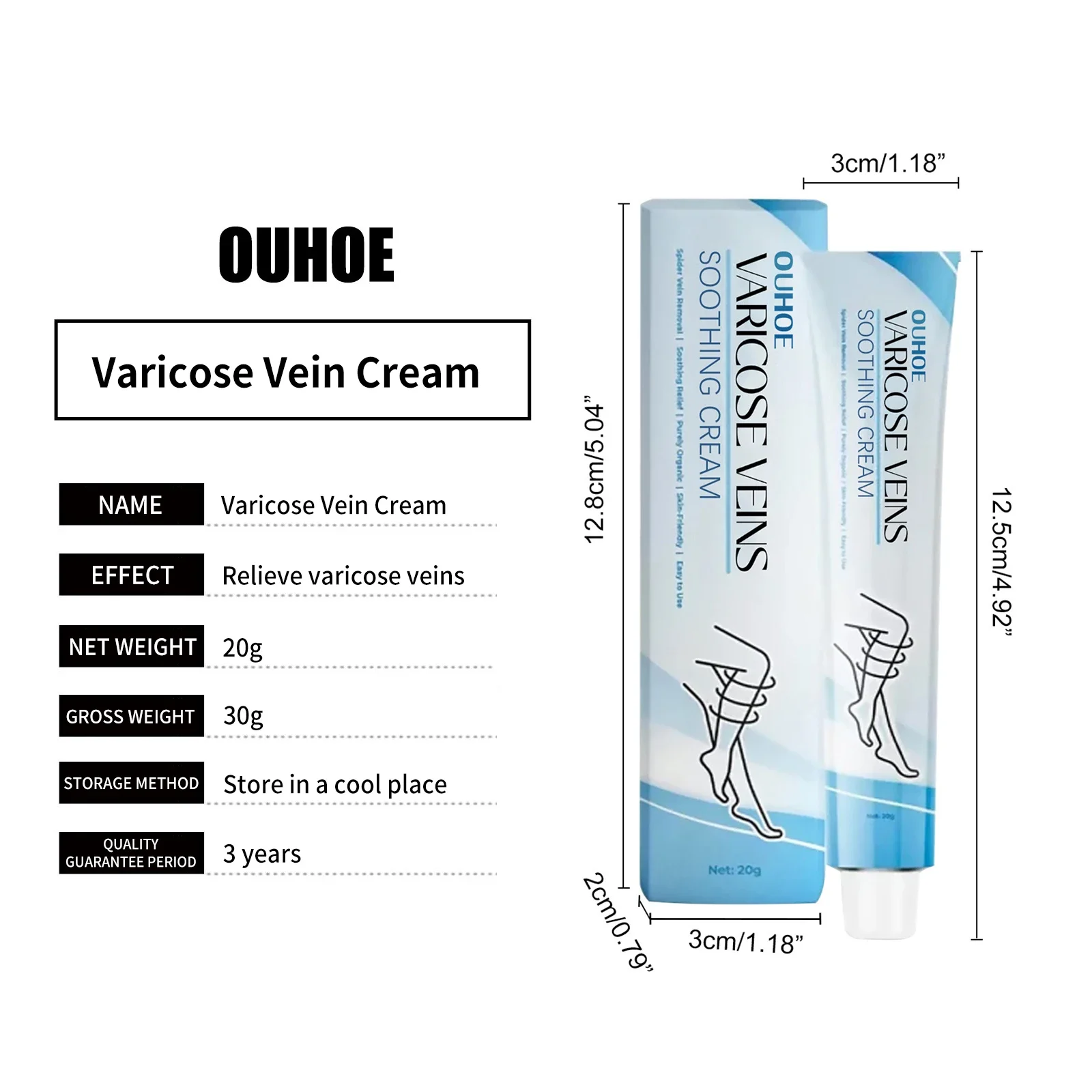 Crema per alleviare la vasculite, flebite, vermi, ragni, zampe, dolore ai vasi sanguigni, lenitivo, riduzione del gonfiore, unguento per alleviare le vene varicose_voghion.com