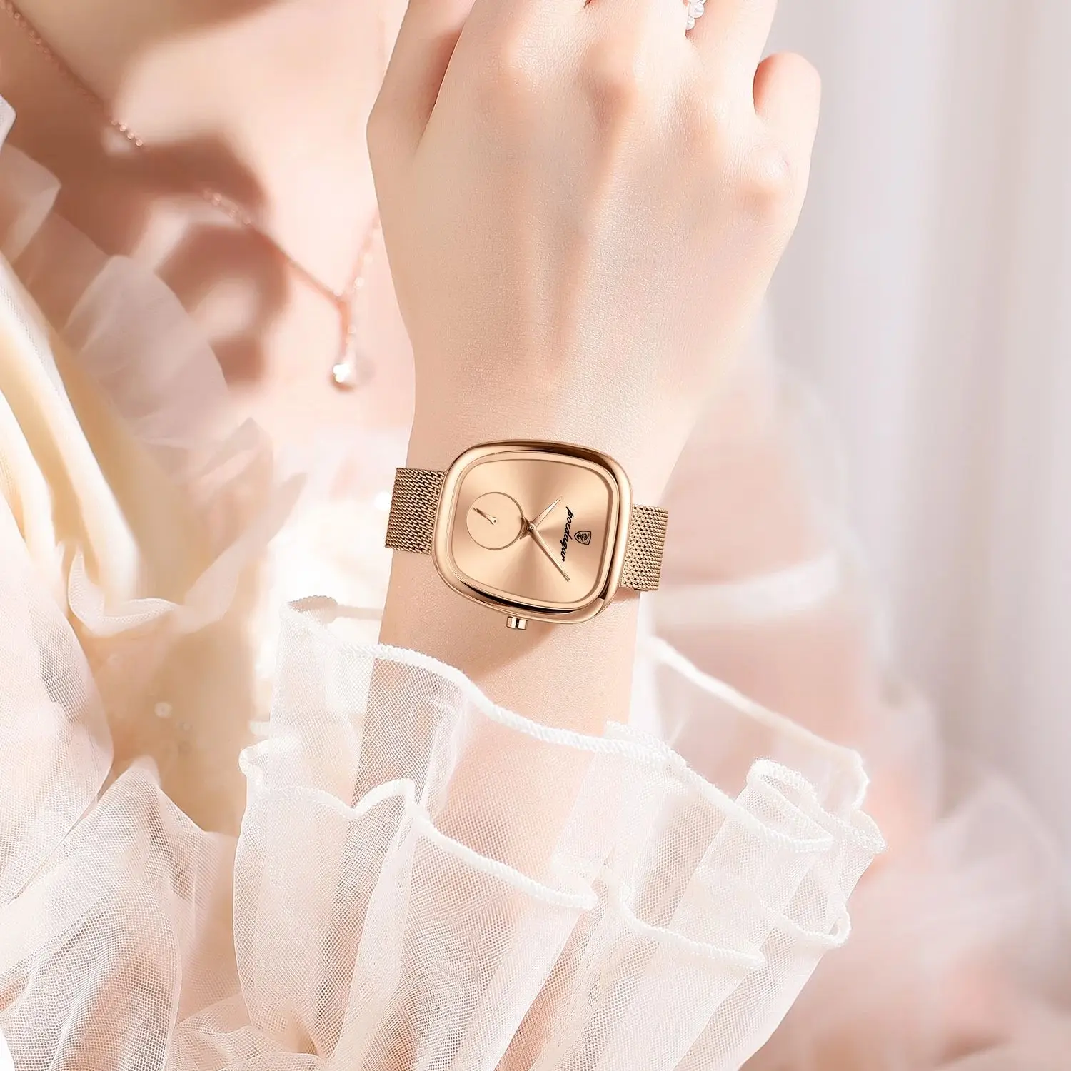 POEDAGAR Luxury Fashion Elegant Ladies Watch Waterproof Watch for Woman Mesh Stainless Steel Quartz Women's Watches Female Reloj 6