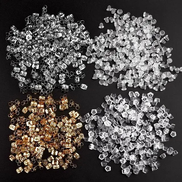 100 Ohrring Stopper Silikon - Transparente Verschlüsse Für Stecker & Hänger