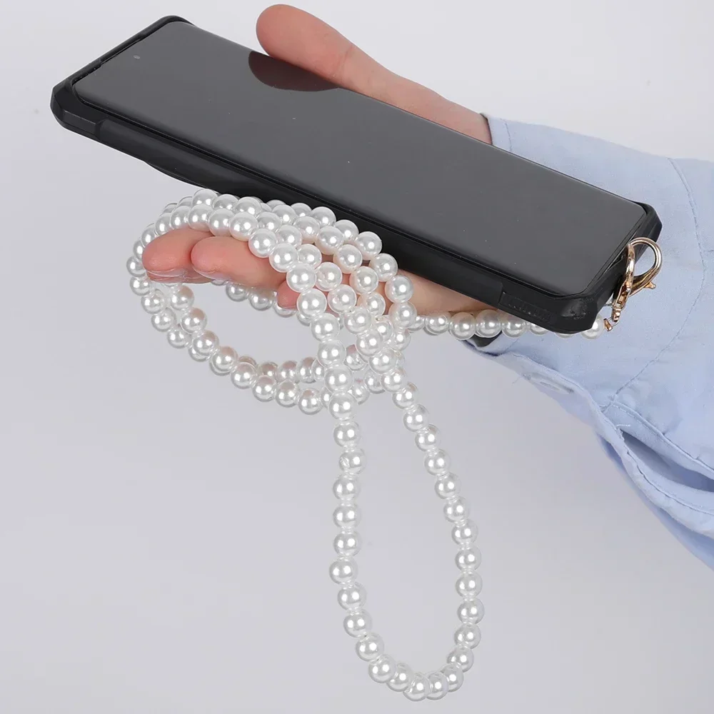 Lanière Téléphone Perles Élégante – Bandoulière Crossbody Femme Avec Patch Fixation, Compatible IPhone & Android – Style & Praticité !