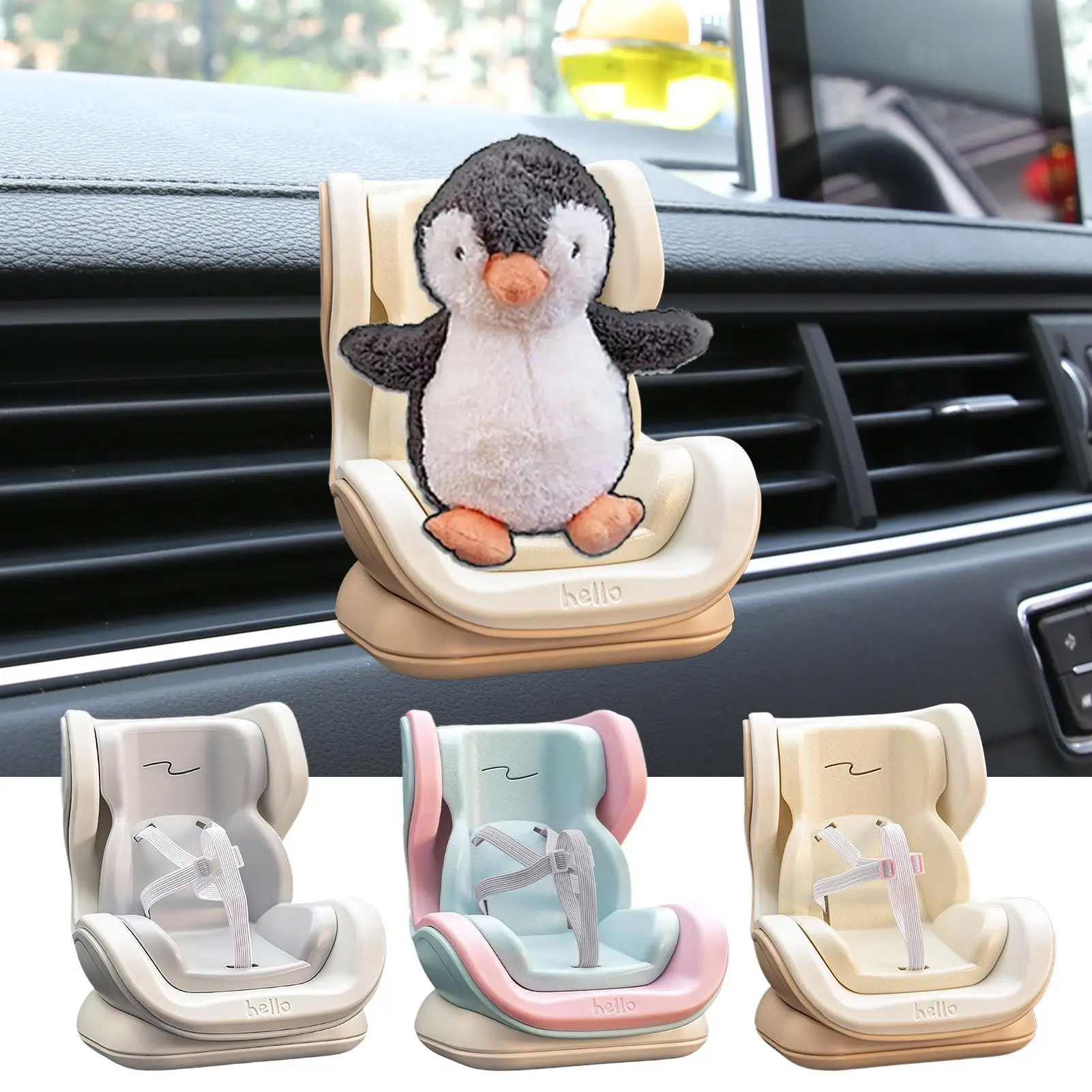 Car Interior Styling Accessories ﻿Cartoon Chair Model Doll Car Seat Plush Doll Safety Seat Small Stuffed Toy Air Vent Carseat