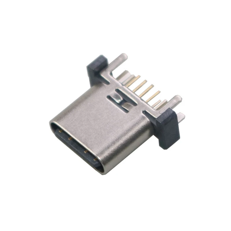 Vertical USB Type-C Female Port Connector – Adjustable Heights, 16-Pin