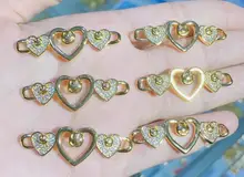  1pcs rectangle Fashion DIY Charms for Bracelet Jewelry Making Copper Gold Color Cubic Zirconia Charms Accessories Connector df3s 