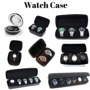 Watch Box Travel Roll Case for 2/3/5/6 Watches Storage Watch Protector Organizer Shockproof Display Case for Men Women Black