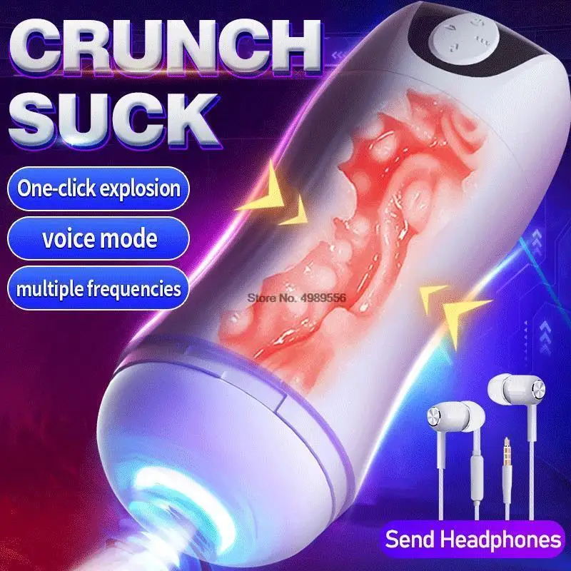 Automatic Sucking Masturbation Cup For Men Realistic Vibrator_voghion.com