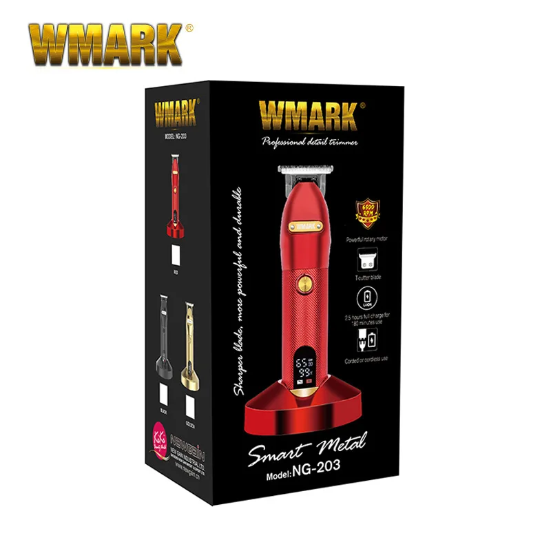 WMARK NG-203 digital hair clipper with base engraving Hair clipper
