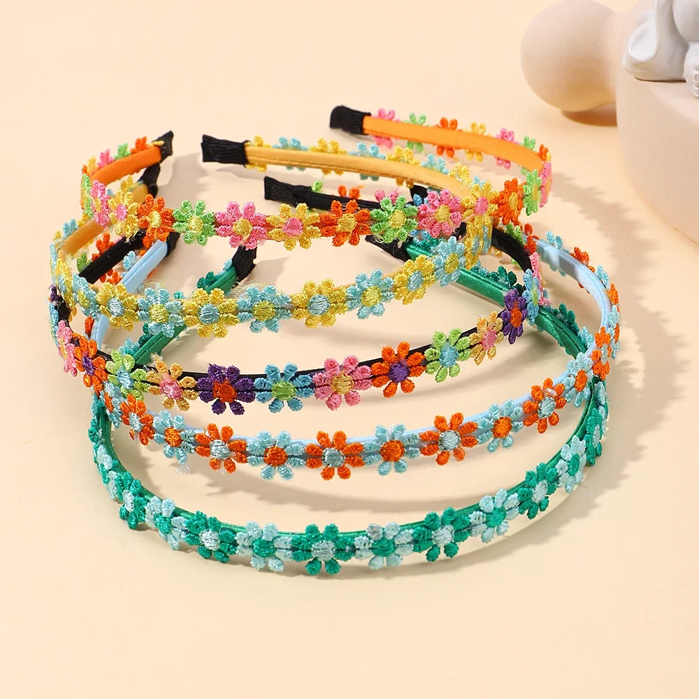 Ins Daisy Colorful Hair Hoop Girl Delicate Broken Bangs HairBand Children Daily Party Dress Up Hair Accessories Gift 2