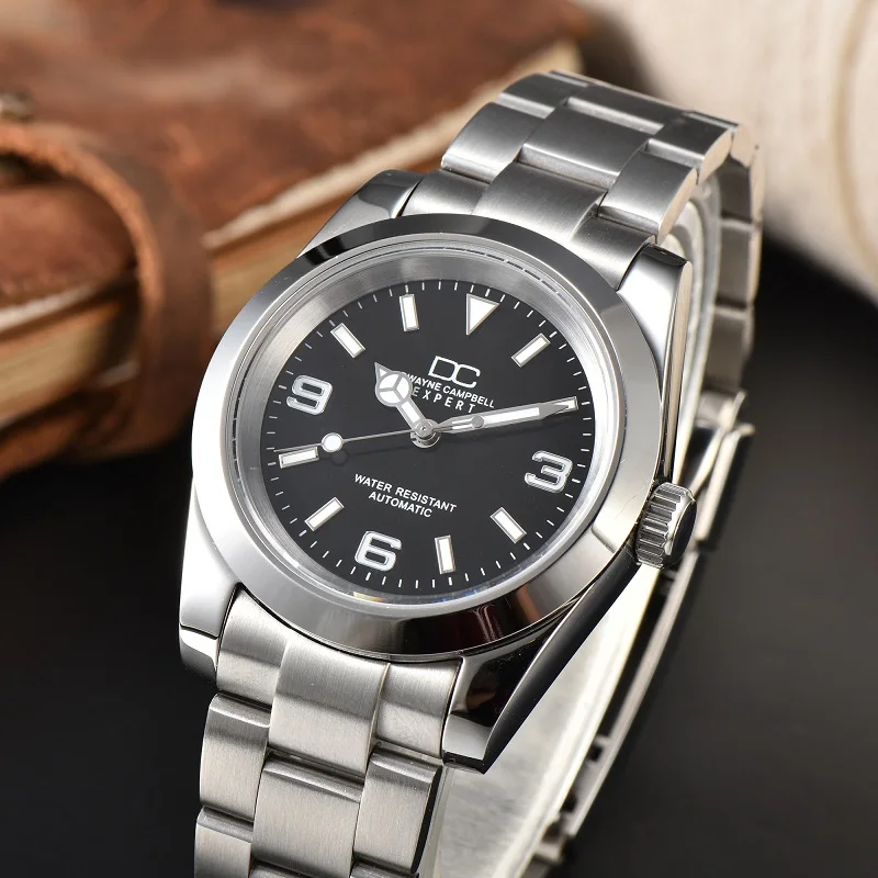 Orologi Da Uomo Explorer Design Nh35 Movimento Automatico Self-Wind 39Mm Orologi Da Polso Meccanici Logo S Personalizzato Logo Fai Da Te Impermeabile