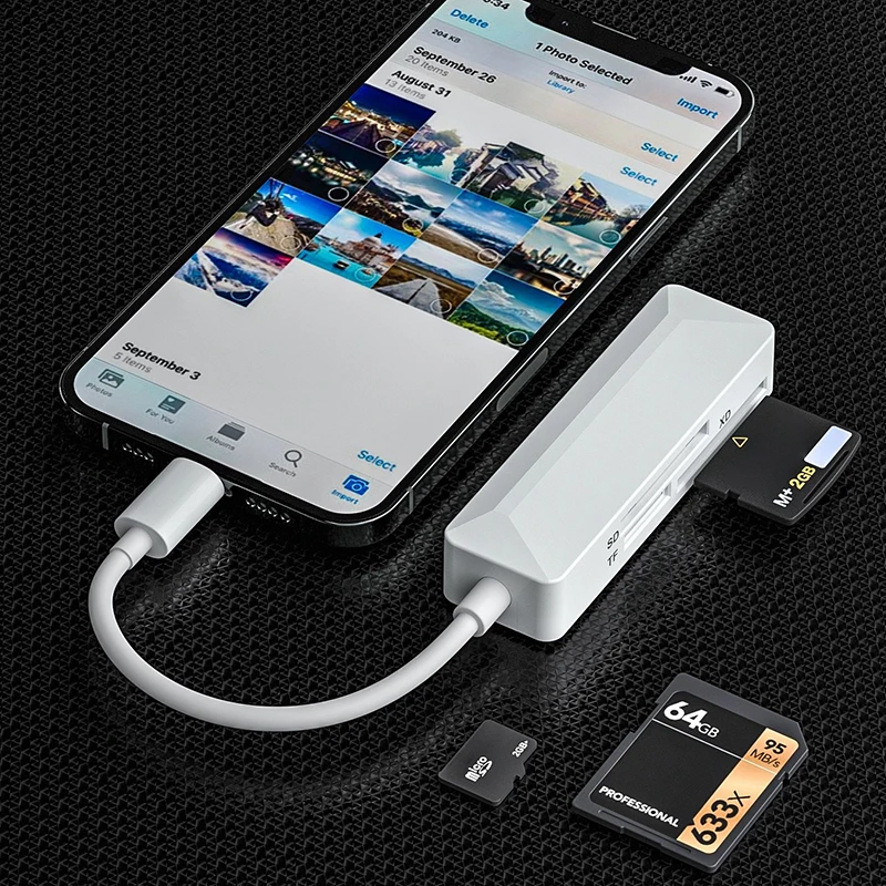 3in1 XD SD TF Type-C Memory Card Reader Adapter OTG For USB-C For DSLR Camera Laptop Computer PC Phone