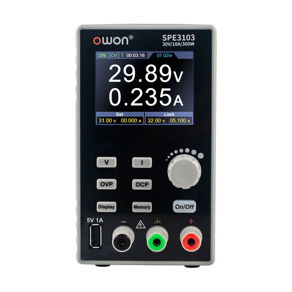 Owon 1 Channel Liner Alimentatore Cc Spe3103 Spe6103 Regolatore Di Tensione Di Alimentazione Lcd Da 2.8 Pollici Da Laboratorio Regolabile Dc 10A