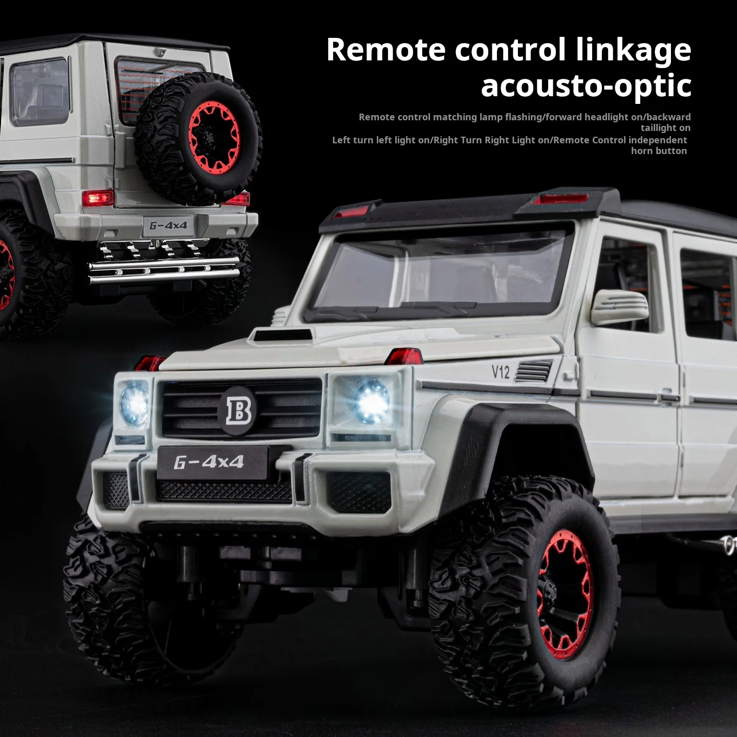 공식 인증 1:24 메르세데스-벤츠 G500 합금 다방향 원격 조종 자동차 정교한 장난감 자동차 소년 선물 수집품