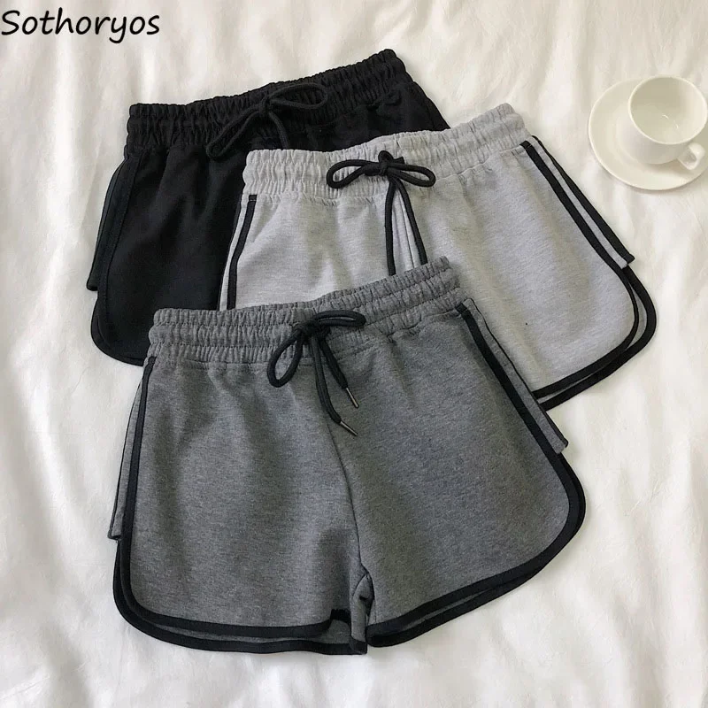 

Summer Women Drawstring Sleep Bottoms Casual Running Home Sleepwear Loose Wide Leg Student Hot Trousers Simple Pajama Shorts Ins