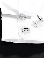 Punk Mens Cross Bone Skull Head Shaped Design Cufflinks&Tie Clip Set Formal Party Business Tuxedo Shirts Jewelry Accessories