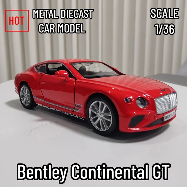 1:36 Car Model Bentley Continental GT Scale Metal Diecast Replica Home Office Miniature Art Vehicle Hobby Decoration Kid Boy Toy