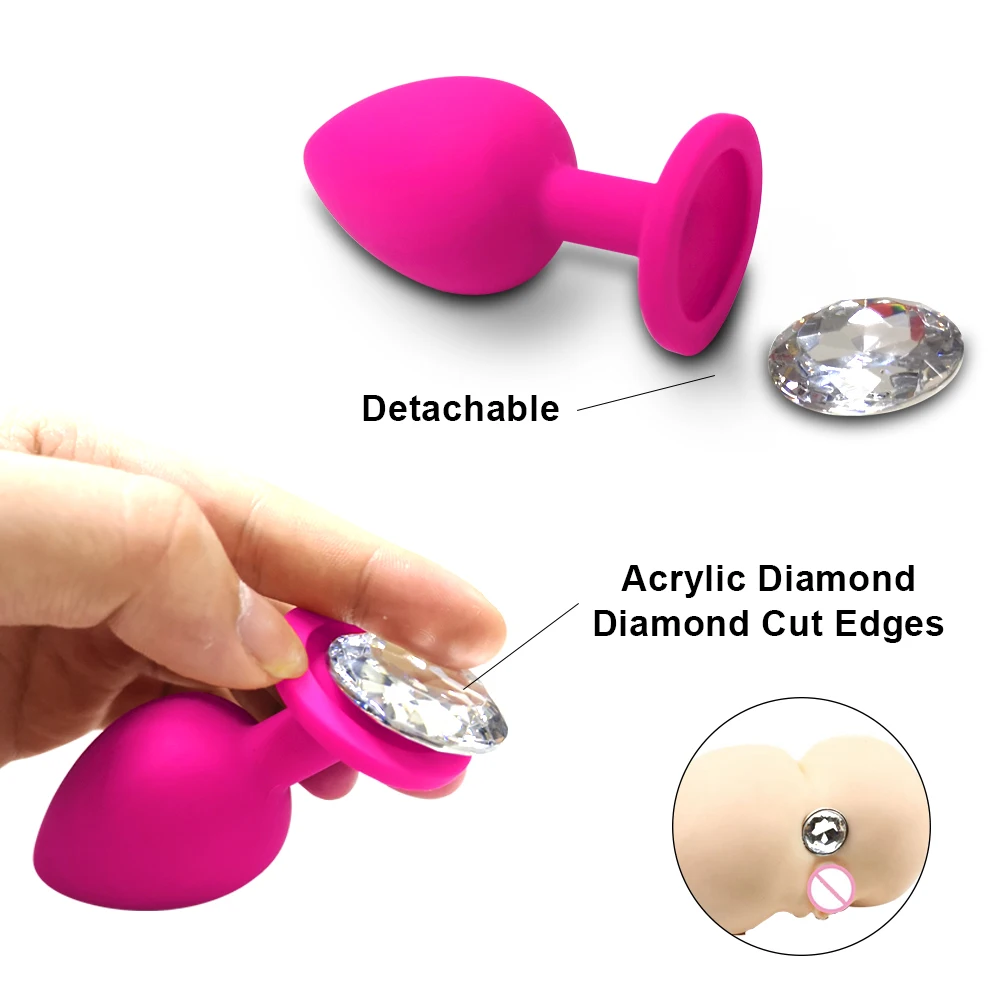 Anal Plug S/M/L Anal Plug Butt Vibrator Women/Men Soft Silicone Round Shaped Erotic Bullet Gay Sex Toys for Adults