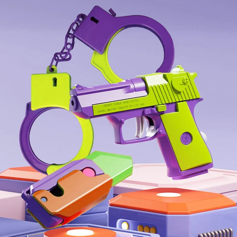 Children Toys 3D Printing Model Gravity Carrot Soft Slingshot Gun Knife Leisure Sports Decompression Toy Gift for Kids 4pcsset