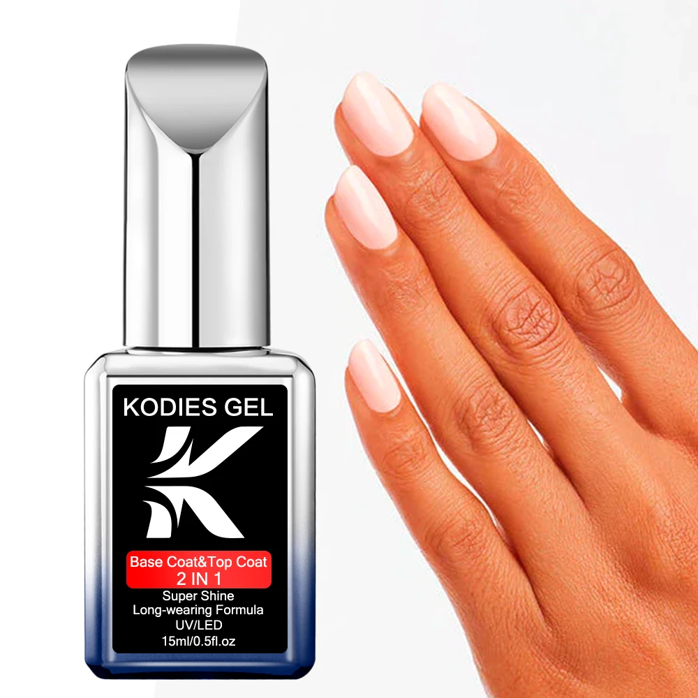 KODIES GEL New Formula Base Coat Top Coat 2 IN 1 Super Shine Gel Nail Polish Finish Sealer Long Lasting Manicure Repair Nail Art