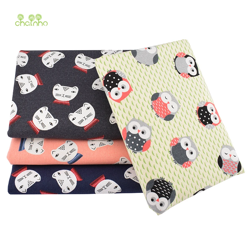 Chainho,Polyster Canvas Fabric,DIY Sewing Quilting Material,Cloth For Table,Sofa Cover,Cushion,Curtain,Bag,3 Sizes,15CF24