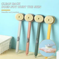 1pc Long Handle Liquid Bath Brush Exfoliating Scrub Body Scrubber Back Massager Cleaning Tools Shower Sponge Bathing Accessories 1