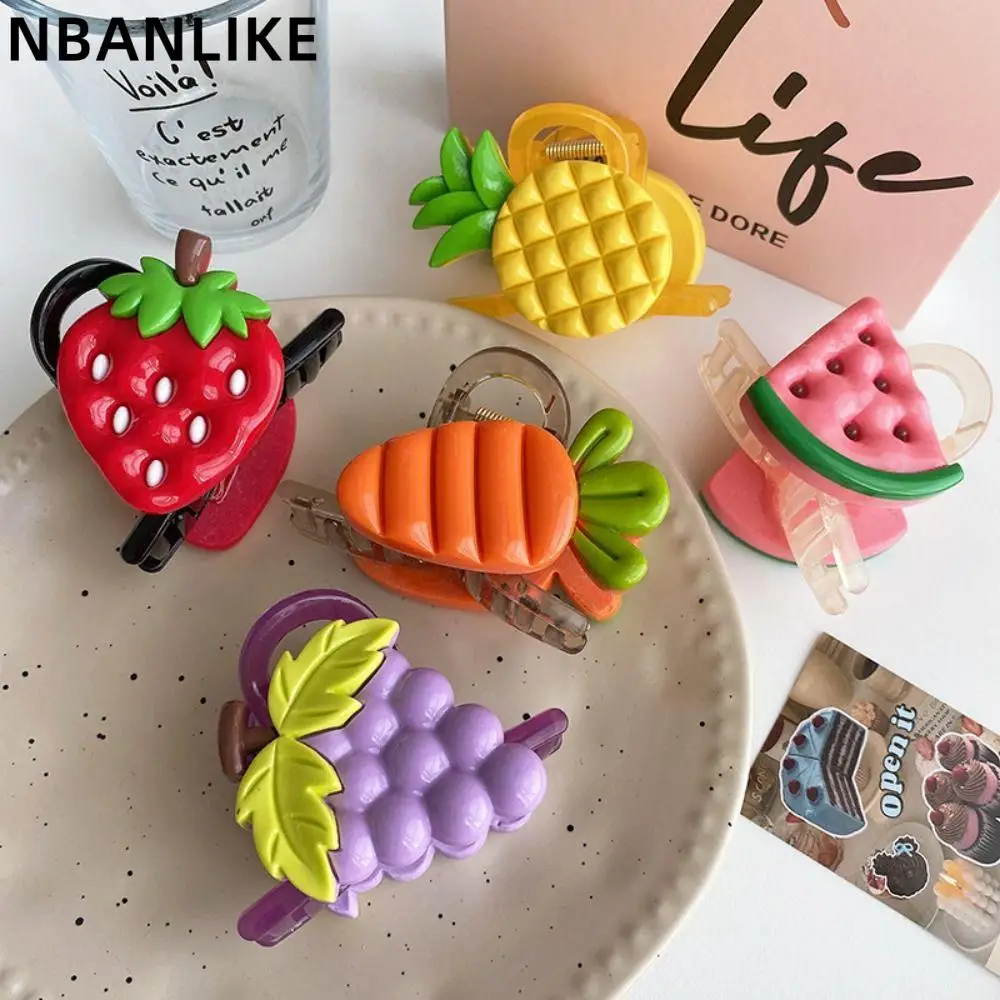 Korean Style Fashion Large Shark Clip Fruit Hair Claw Hair Accessories