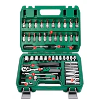 46/53 pcs Drive Socket Ratchet Wrench Set Reversible Ratchet with S2 and CR-V Sockets Household Automotive Repair Ki 1