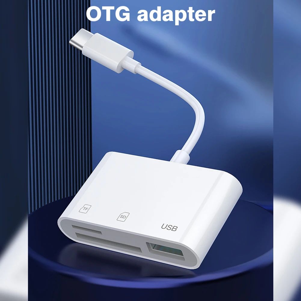USB C타입 어댑터 허브, TF CF SD 메모리 카드 리더기, USB 컨버터 어댑터, 휴대폰 맥북, 화웨이, 삼성, OPPO용, 3 in 1