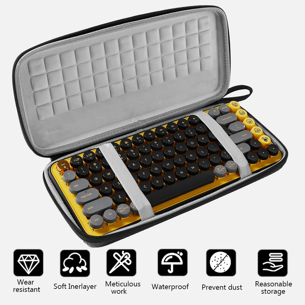 Custodia Da Viaggio Per Tastiera Logitech POP Keys: Impermeabile E Antiurto, Con Manico E Tasca - 6
