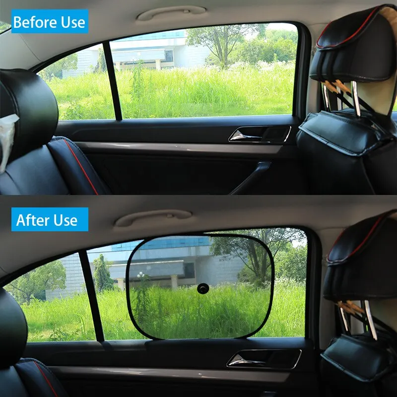 Car Window Sunshade Cover Sun Shield UV Protection Auto Front Rear Folding Side Glass Mesh 4PCS