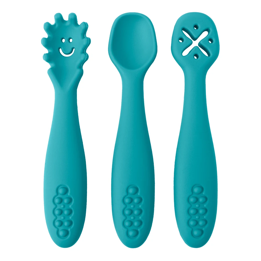Cute Baby Learning Spoons Utensils Set Newborn Feeding Spoon Set Toddler - Picture 17 of 22