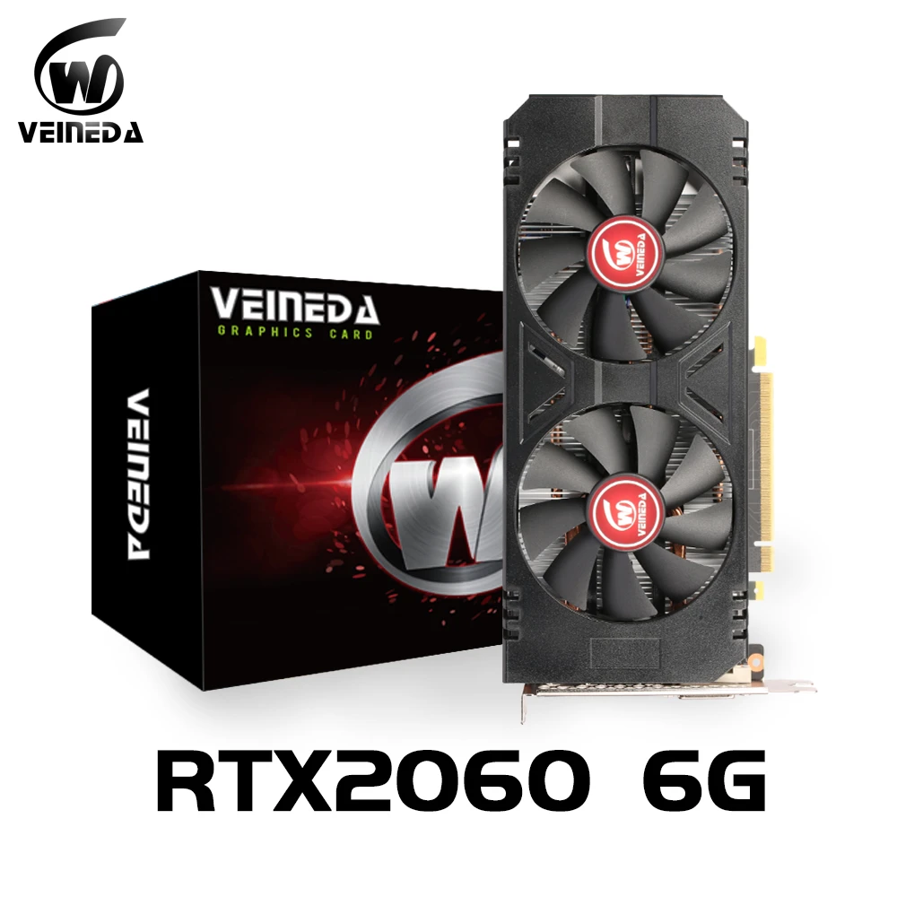 VBESTLIFE Scheda Grafica RTX 2060 6GB GDDR6 192 Bit, Doppia Ventola, PCIe 3.0, 4K HDR - 3
