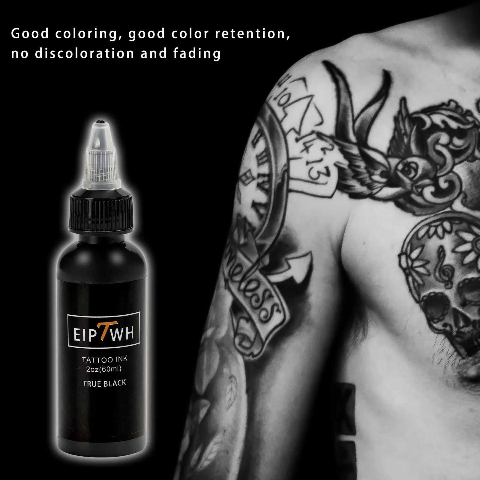 Tattoo Ink 2oz (60ml) Black And White Tattoo Colorant Professional Consumable Dye Set
