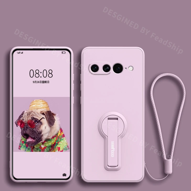 Versatile Silicone Phone Case with Holder Stand & Lanyard – Durable Protective Cover