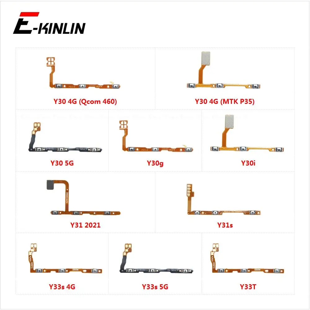 

Power ON OFF Mute Switch Control Key Volume Button Flex Cable For Vivo Y30 Y30g Y30i Y31 Y31s 4G 5G Y33T Repair Parts