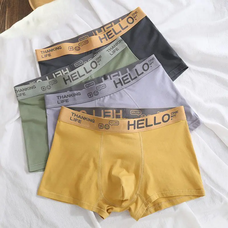 

4Pcs Man Panties Modal Men's Boxers Underpants Breathable Sexy Boxer Trend Underpants Shorts U Convex Pouch Male Underwear