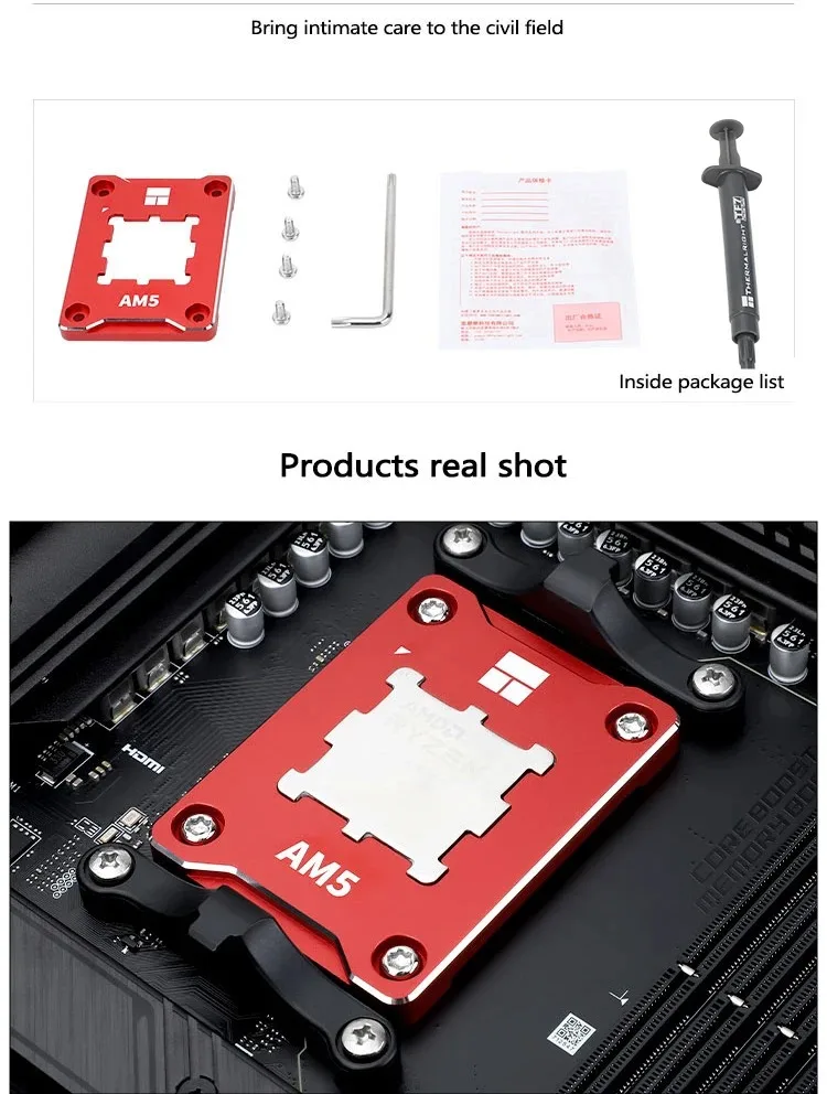 Corrector, fivela de fixação, AMD AM5, RAYZEN 7000, LGA1700