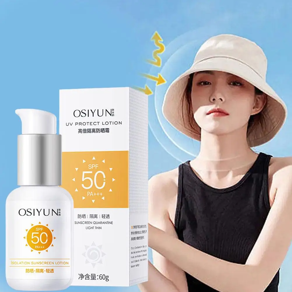 Facial Sunscreen SPF50 Lotion Moisturizing Sun Block, Whitening Care Skin Cream, Protective Cream Body Sunscreen Isolation