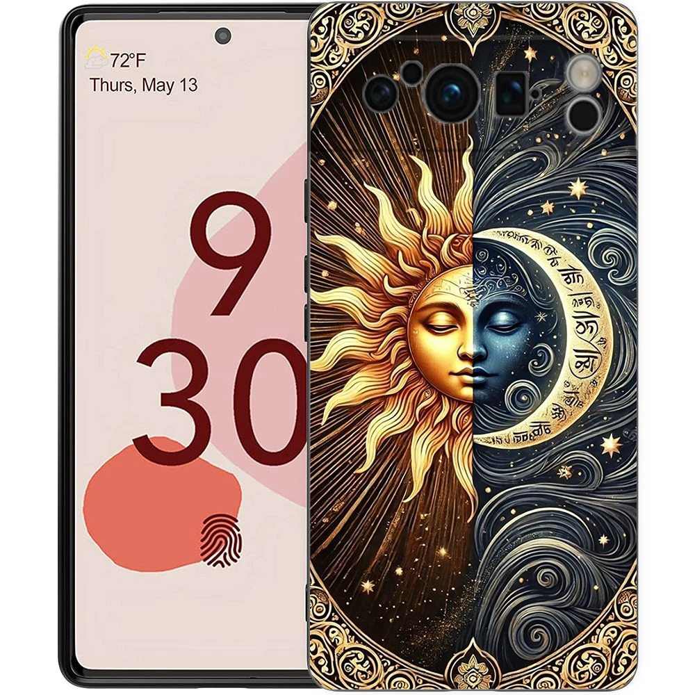 Sun Moon Stars Shockproof TPU Phone Case Cover - Soft Protective Shell s Coque