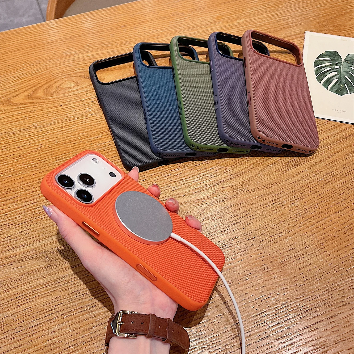 Innovative Woven Magnetic Phone Case with Wireless Charging – Shockproof Design