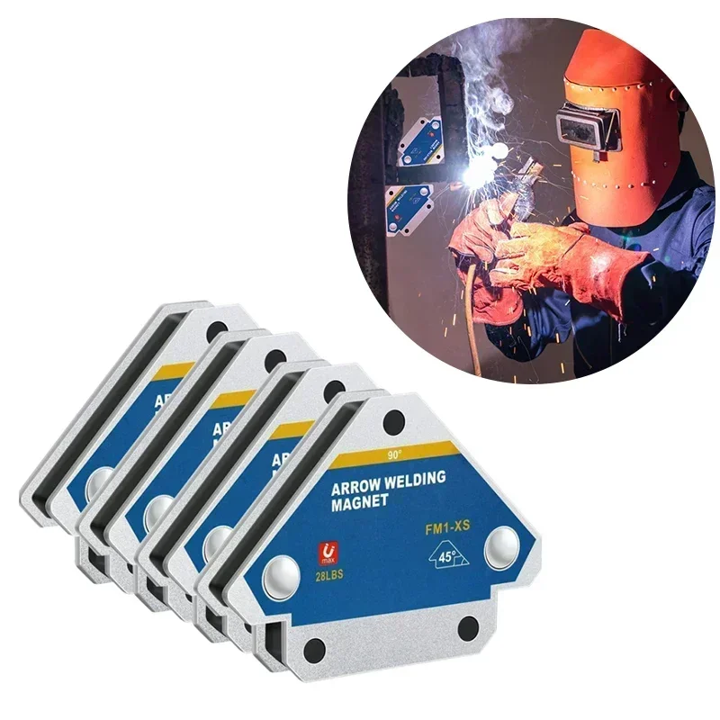 FM1-XS 50KG Angle Solder Arrow Magnetic Welding Holders Magnetic Welding Holders Magnetic Welding Fixer Magnet Weld Fixer Positioner Holding Auxiliary Locator Tools 4PCS