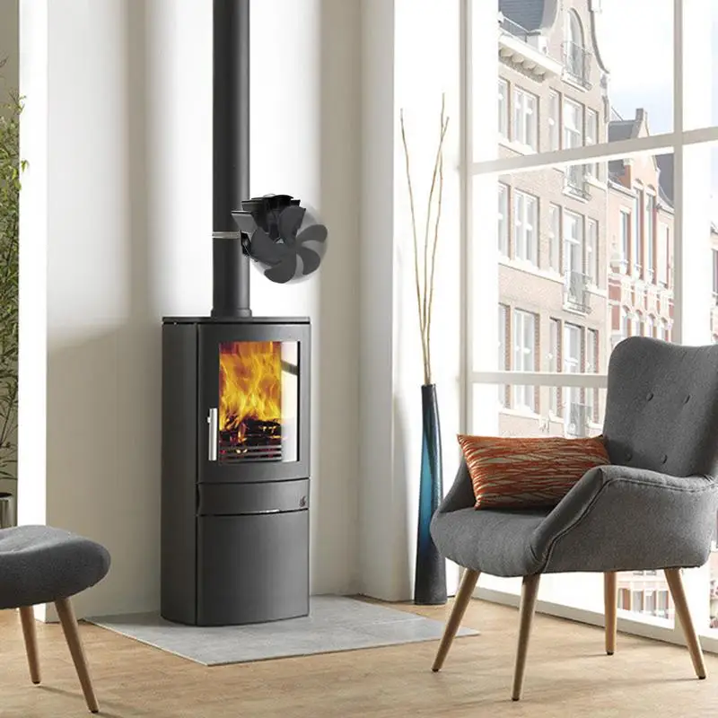 

Heat Powered Stove Fan 5 Blades Stove Fan Heat Powered Fan For Wood Burning Stove Eco Stove Fans Warm Air Circulation
