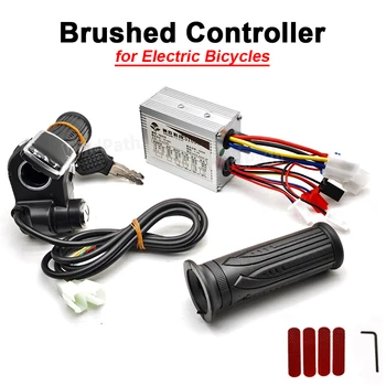 Accessori per Bici Elettriche 24V 36V 48V 250W 350W 500W 1000W: Controller Motore a Spazzole, Acceleratore a Manopola con Adesivi Riflettenti