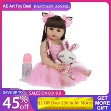

Witdiy 55CM Bebe Doll Bebe Reborn Baby Dolls for Children Toys Toddler Full Body Silicone Girl Reborn Doll with Summer Clothes
