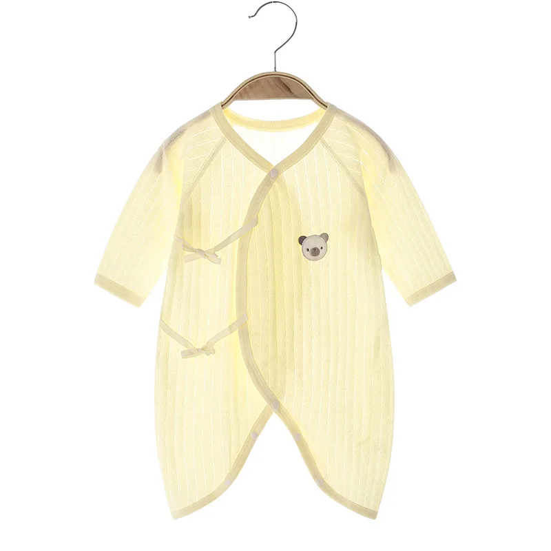 Baby Clothes Bodysuit Sweatshirt 100% Cotton Newborn Infant Toddler Long Sleeve Girls Boys Lace-up Onesie