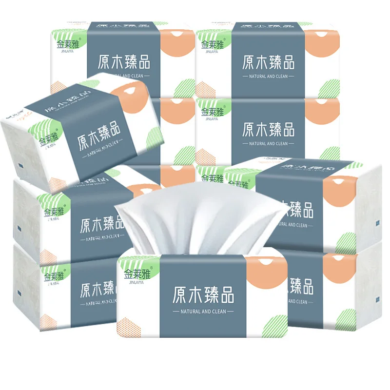 Native Wood Pulp Drawing Paper Tissue Paper Napkins 4 Layers Thickened Facial Tissues