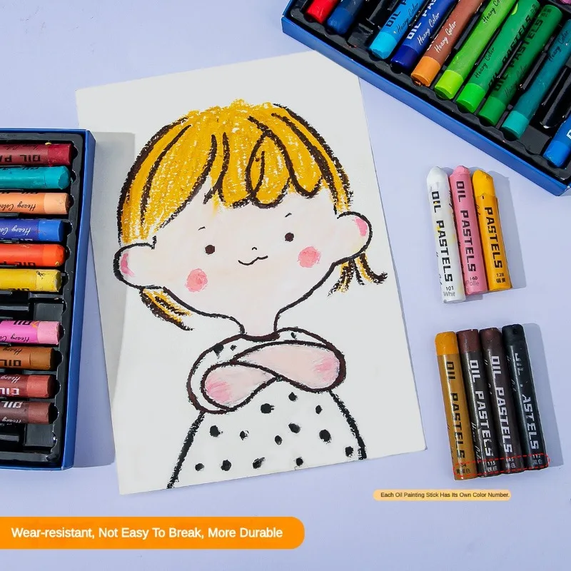 Artist Soft Oil Pastel Set 12/24/36/48 Professional Painting Drawing Graffiti Art Crayons Washable Round Stationery Art Supplies