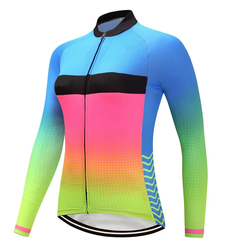 여성용 긴팔 사이클링 저지, MTB 자전거 의류, 스포츠 셔츠, 모토크로스, 산악 로드 라이드, 타이트 탑 재킷
