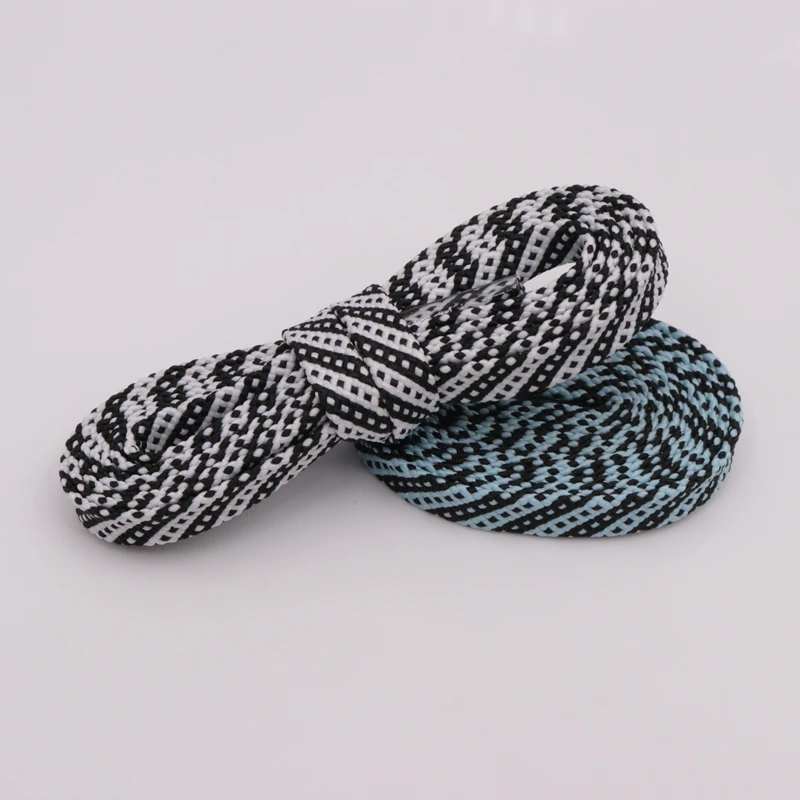Weiou 7MM String Double Color Polyester Laces 2021 High Quality Orange Green Red Shoelaces Black Series Two Color Combinaiton