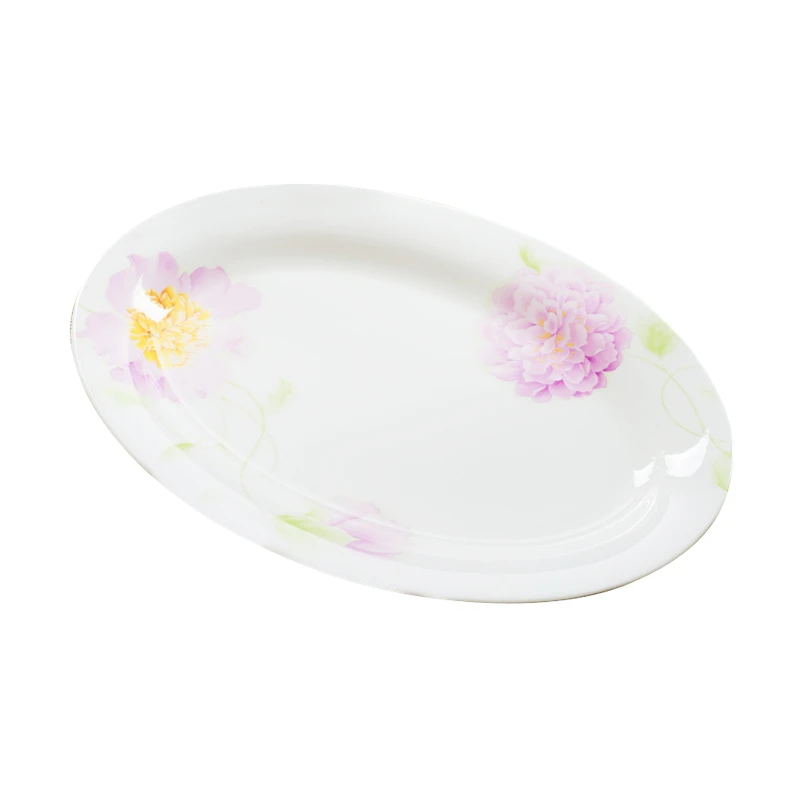 12 inch, real bone china serving dinner plate, sun-flower, porcelain tableware fish dish, ceramic charger plates, kitchen dishes