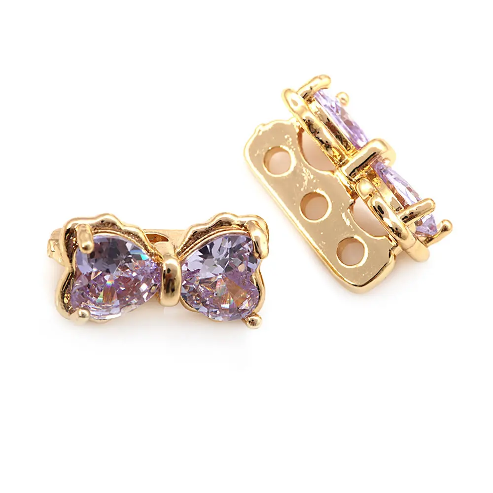 10 Uds. De latón con 3 agujeros, pulseras con nudo de lazo, collares, cuentas espaciadoras, materiales para hacer joyas Diy, sitio web oficial Rosediy - details 3